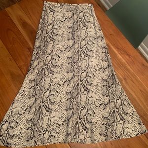 Reformation snakeskin maxi skirt